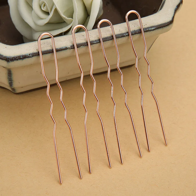 20PCS Vintage Bridal Hair Clips Rose Gold/Silver Color 75mm Hair Pins Haircllip for Hair Jewelry DIY Making Findings Wholesale