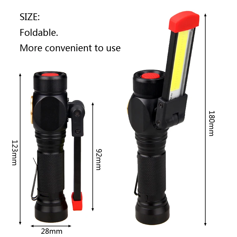 7 mode Handheld Movable Work Lights USB Charging Multi-functional and Folding Emergency Lights Portable LED Work Lights