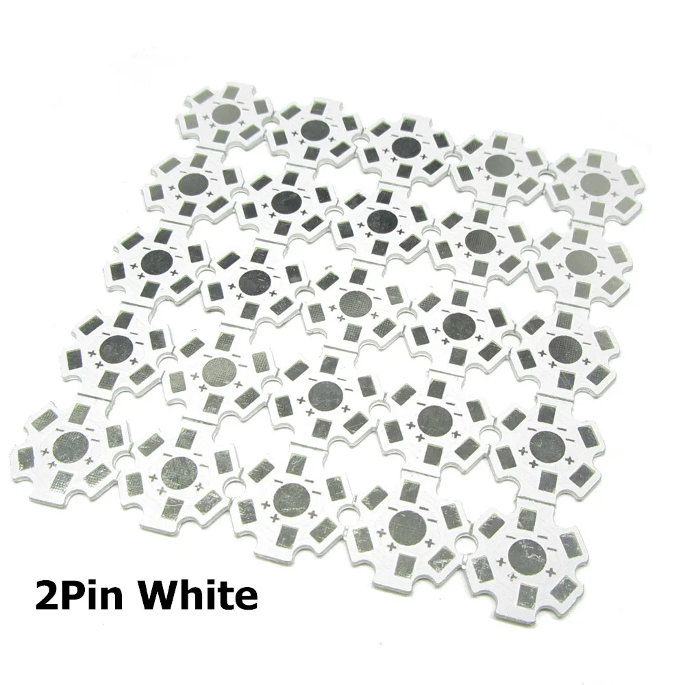 1W 3W 5W LED PCB Board 20mm White Black LED Aluminum Heat sink Base Plate 2pin 4pin 6pin 8pin For High Power LED