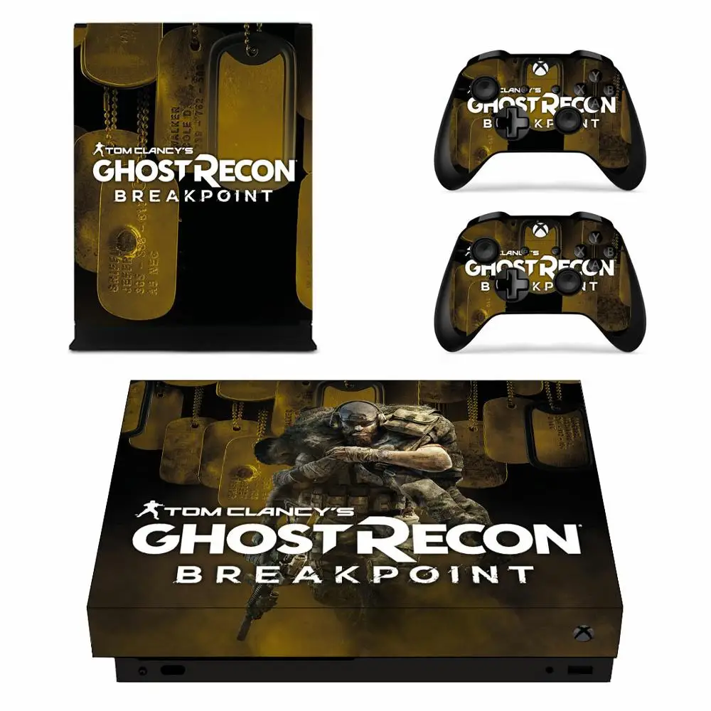 Tom Clancy's Ghost Recon Breakpoint Skin Sticker Decal For Xbox One X Console and 2 Controllers For Xbox One X Skin Sticker