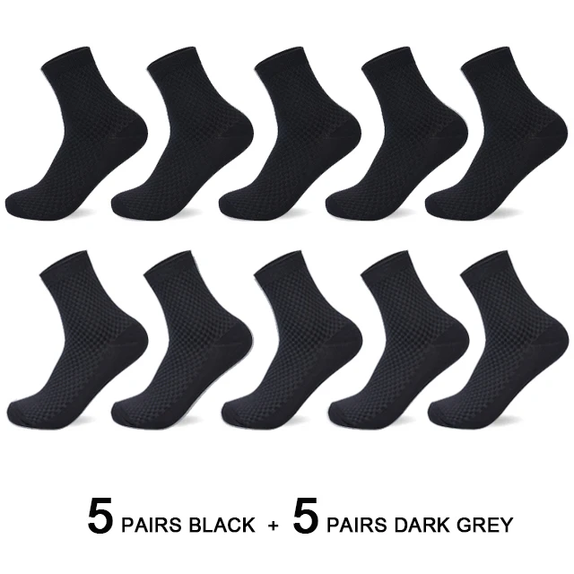 10 Paren/partij Mannen Bamboevezel Sokken 2025 Nieuwe Compressie Herfst Lange Zwarte Business Casual Man Jurk Sok Gift Plus size 42-45