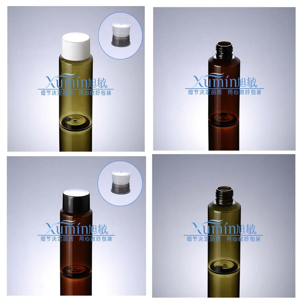 

Capacity 100ML 200pcs/lot Inclined shoulder PET Fahrenheit black bonnet bottle, pure dew bottle of plastic packaging bottles