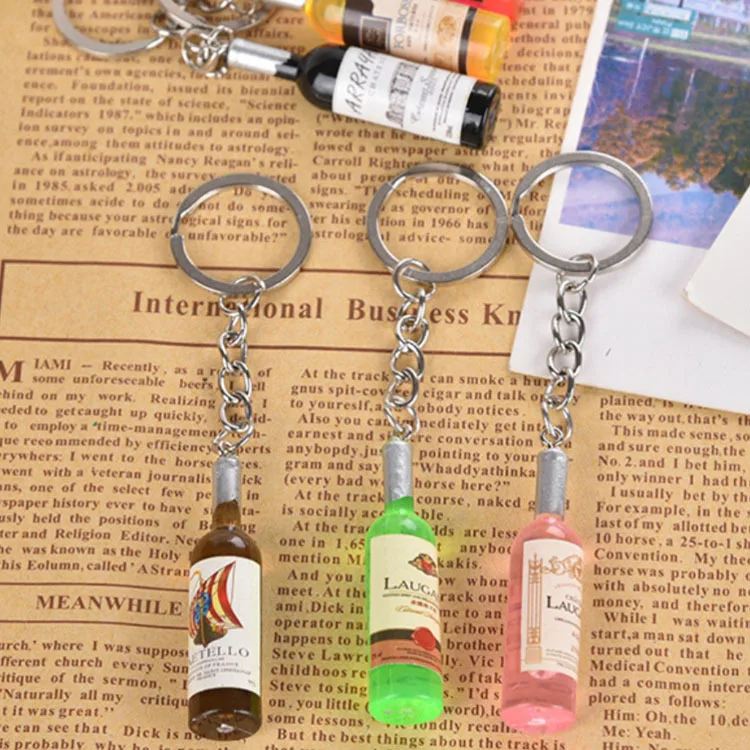 New Wine bottle Key Chain mini car kry ring gift Keychain Bag Charm Accessories New Key Holder party jewelry