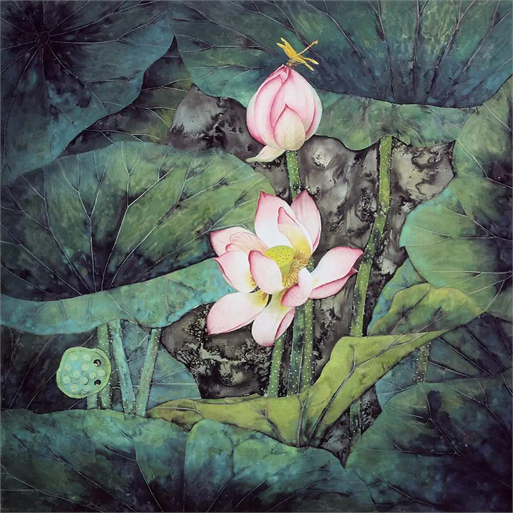 Vinil foto estúdio fundo vento chinês lótus pintura paisagem backdrops foto papel fotográfico