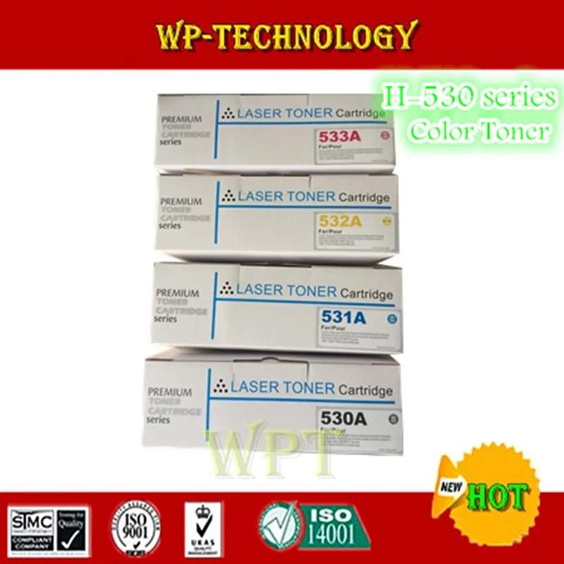 4pcs color new compatible toner cartridge suit for Hp530A Hp531A Hp532A Hp533A ,suit for HP CP2020/2024/2025/2026/2027/2024n etc