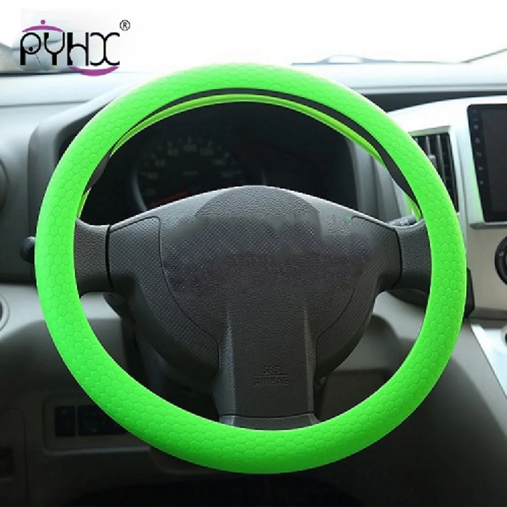 12 Colors For All Car Auto Silicone Steering Wheel Glove Cover Soft Auto Steering Covers Accessories Universal