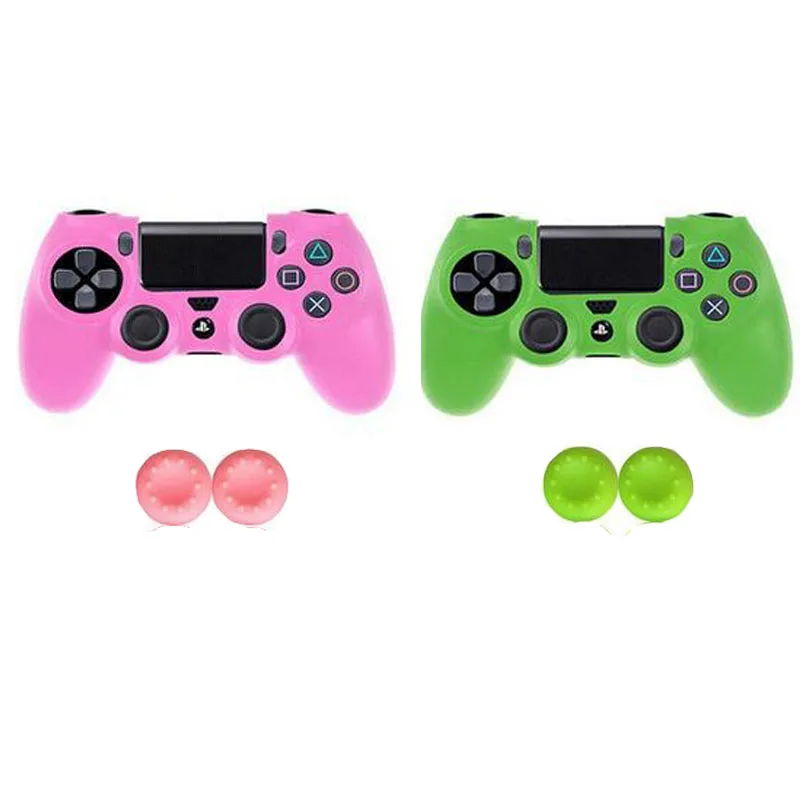 Rubber Gamepad Joystick Thumbstick Grip Cap Protective Skin Cover Case For Sony Playstation Dualshock 4 PS4 Slim Pro Controller