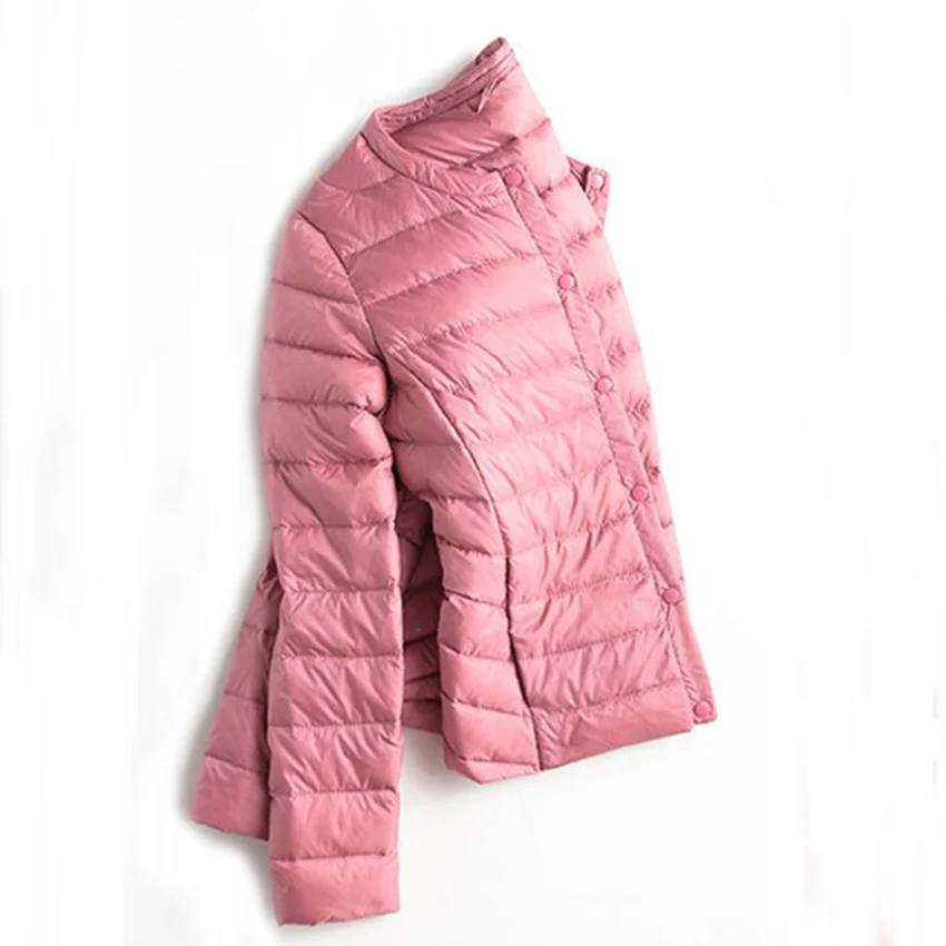 Women Ultra Light Down Jacket Autumn Winter Warm White Duck Down Lightweight Parkas Outwear Ladies Thin Slim Short Coat AB428