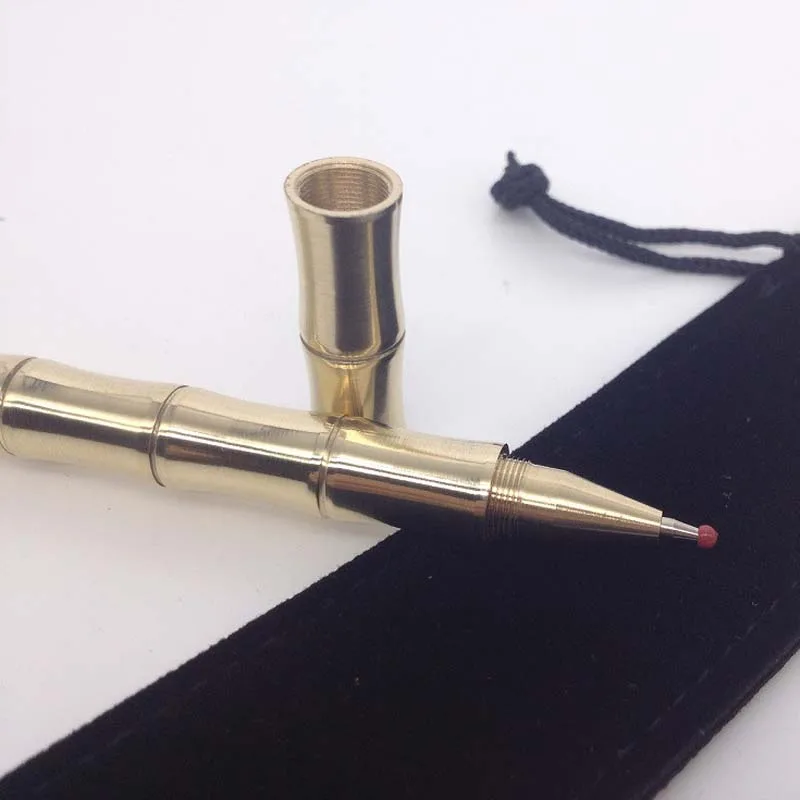Matte golden classic messing reverse bambus geschenk Rollerball Stift