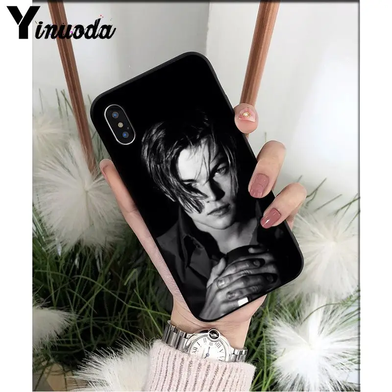 Yinuoda Leonardo Dicaprio young Soft Silicone black Phone Case for iPhone 5 5Sx 6 7 7plus 8 8Plus X XS MAX XR