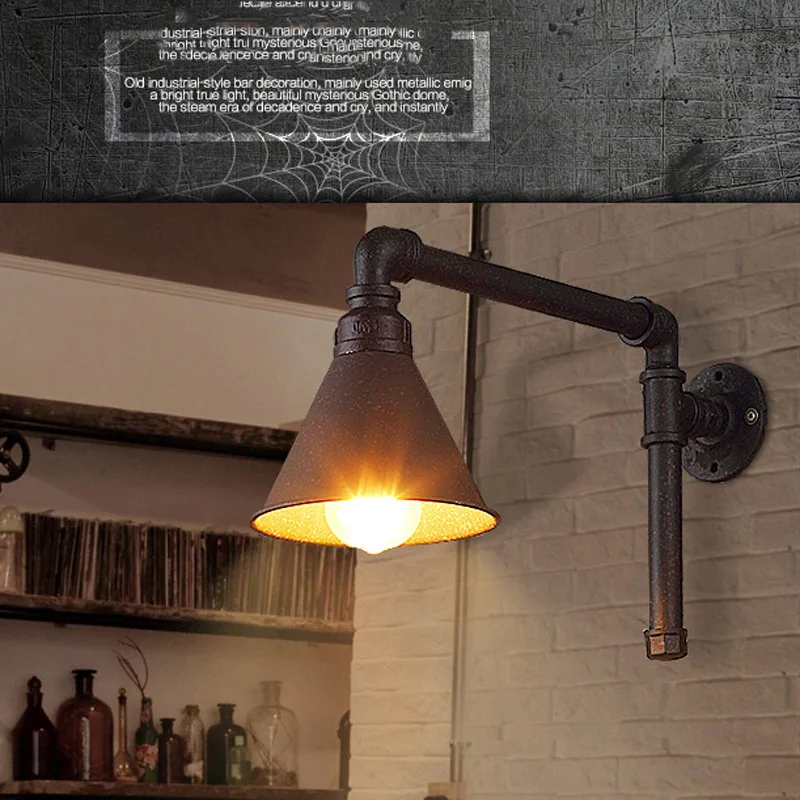 

Vintage Wall Lamp Light Foyer Study Aisle Corridor Pub Restaurant Cafe Wall Lamp Retro Loft Wall Sconce Water Pipe Light