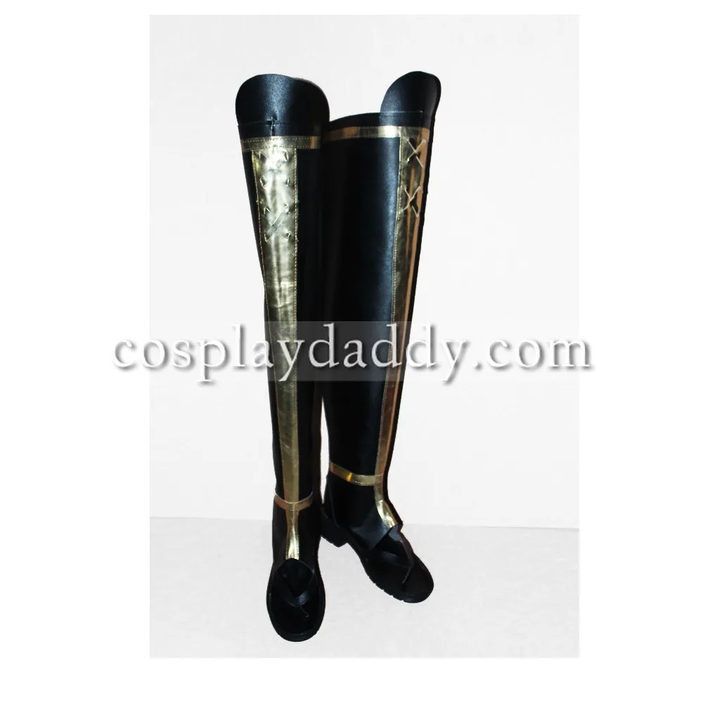 Touken Ranbu Tsurumaru Kuninaga Black Long Cosplay Boots S008