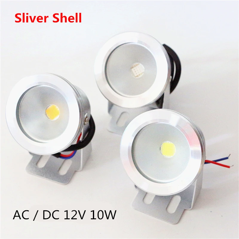 AC / DC 12V 10W White / Black Shell IP67 Waterproof  White / Warm white / RGB LED Underwater Lights for Fountain Pond Pool