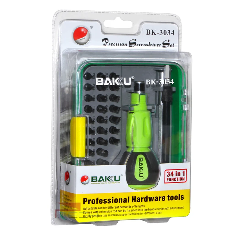 34 Dalam 1 Obeng Set Bit BAKU Profesional Hardware PC Komputer Elektronik Perbaikan Multi Alat Kit dengan Poros Fleksibel