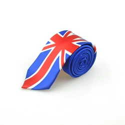 Mens Necktie Dress Gift Wedding Cravat Fashion National Flags Royal & Navy Mix Tie Classical England Flag Party Skinny Top