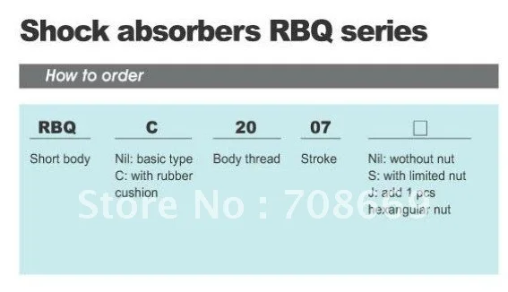 M30x1.5 Pneumatic Hydraulic Shock Absorber Damper 9mm stroke RBQC3009