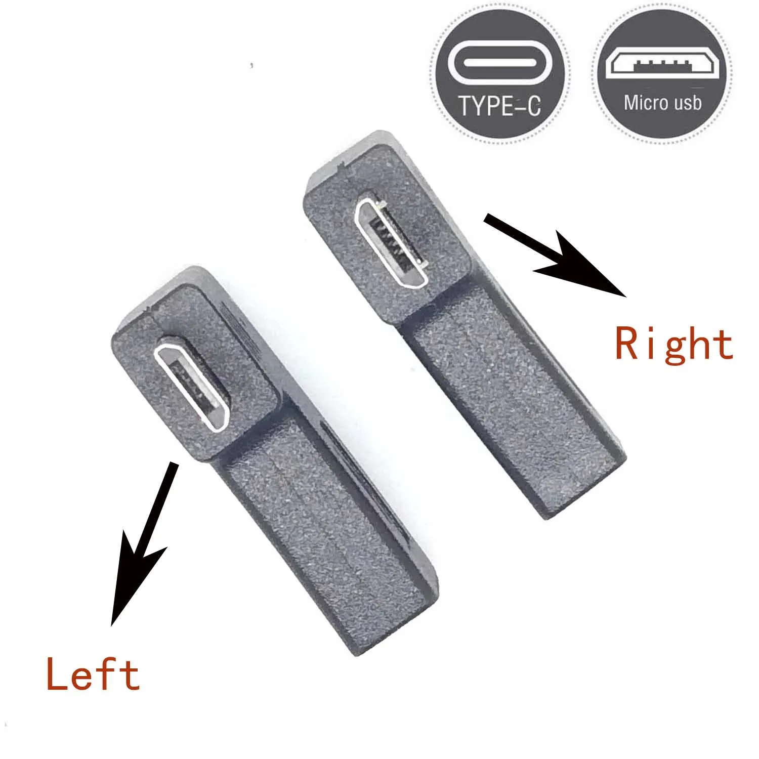 90 زاوية من النوع C أنثى إلى Micro-B Micro ذكر شاحن USB محول كابل بيانات otg oy