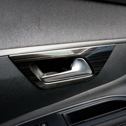 Car Accessories for Peugeot 3008 5008 GT 2017 2018 2019 2020 2021 Stainless Steel Interior Door Handle Bowls Cover Trim 4pcs