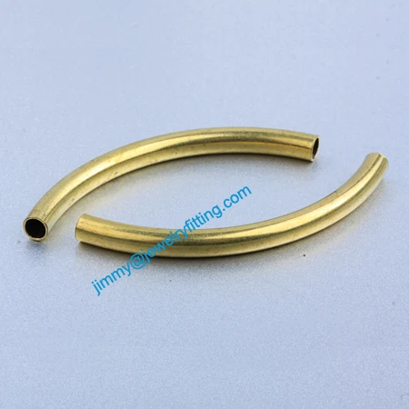 

Jewelry findings Brass metal tube beads spacer beads Bent tube Beads for jewelry making 5*62*0.5mm