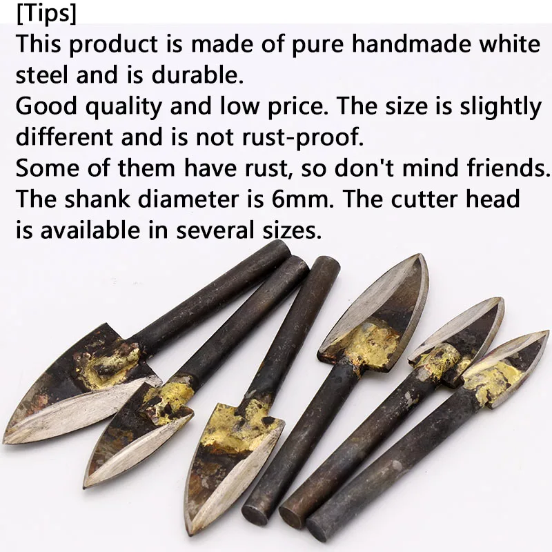 1pcs 6mm Shank Welding Milling Cutter Wood Carving Knife Cutters Root Heads Optic Grinders Grinding Woodworking Engraving Tools
