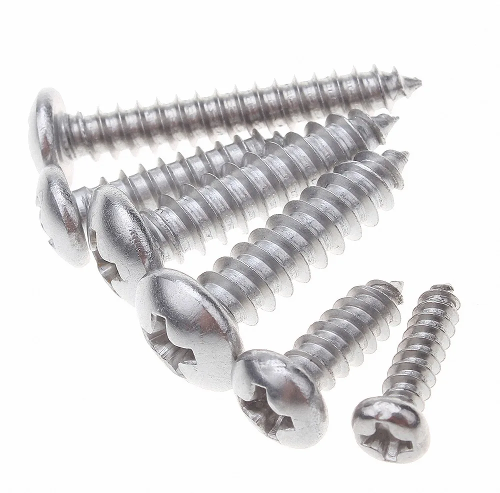 Pan Head Self Tapping Screws Phillips Drive A2 304 Stainless Steel Sheet Metal Screws M1.2 M1.4 M1.7 3 4 5 6 8 10mm GB/T845