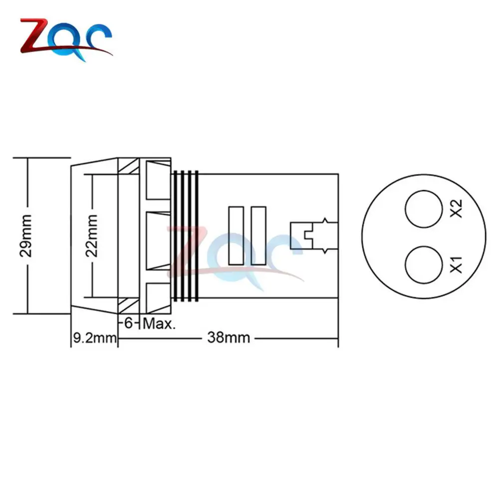 Square LED Digital Dual Display Voltmeter Ammeter Signal Lights Volt Voltage Gauge Current Tester Meter AC 60-500V 0-100A 220V