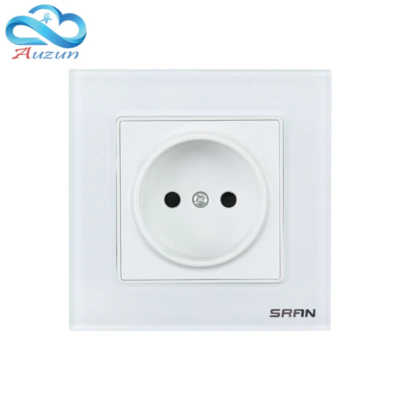 High quality European standard European wall wall export toughened glass socket panel 86 dark switch socket