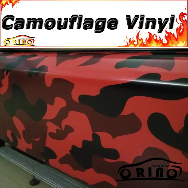 

Black Red Camouflage Vinyl Film Car Wrap Foil with Air Free Boat Truck Vehicle Cover Wrapping Car Styling Sticker Decal