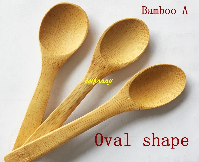 500pcs/lot Fast shipping 13cm Bamboo & Wooden Spoons Honey Spoon Child Spoons Mini Spoon Tea spoon