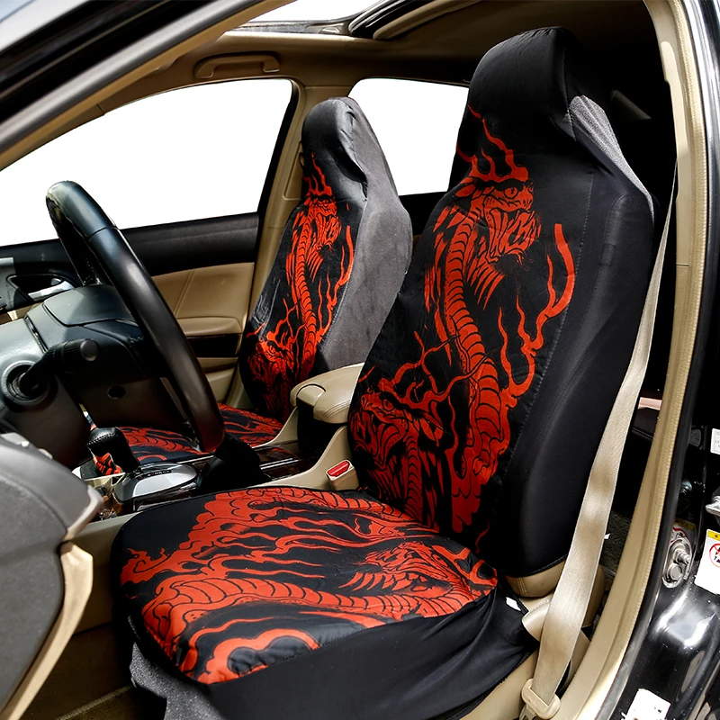 2 шт., автомобильные чехлы на сиденья с рисунком дракона