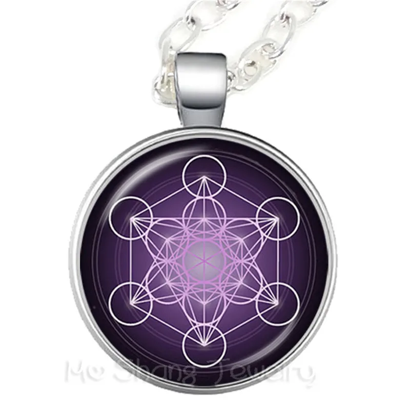 Supernatural Pentacle Necklace Glass Dome Art Picture Circle Jewelry Pray For Happiness Keep Talisman  Sweater chain Gift