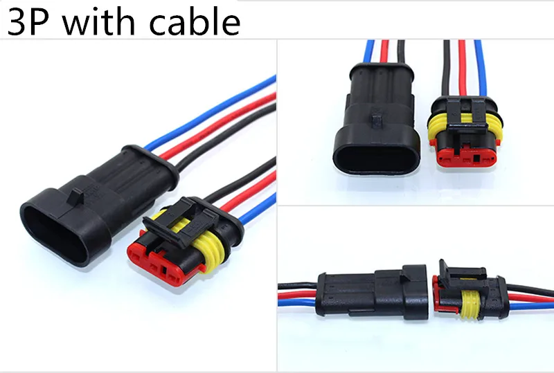 1sets Kit 2 pin 1/2/3/4/ pins Way Super Seal Sealing Waterproof Electrical Wire Cable Connector Plug for Car Auto