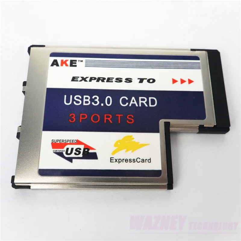 50set PCI-E Express Card expresscard 34mm 54mm Hidden USB 3.0 Adapter 5Gbps USB3.0 3 Port Express Card 54 PCMCIA HUB Converter