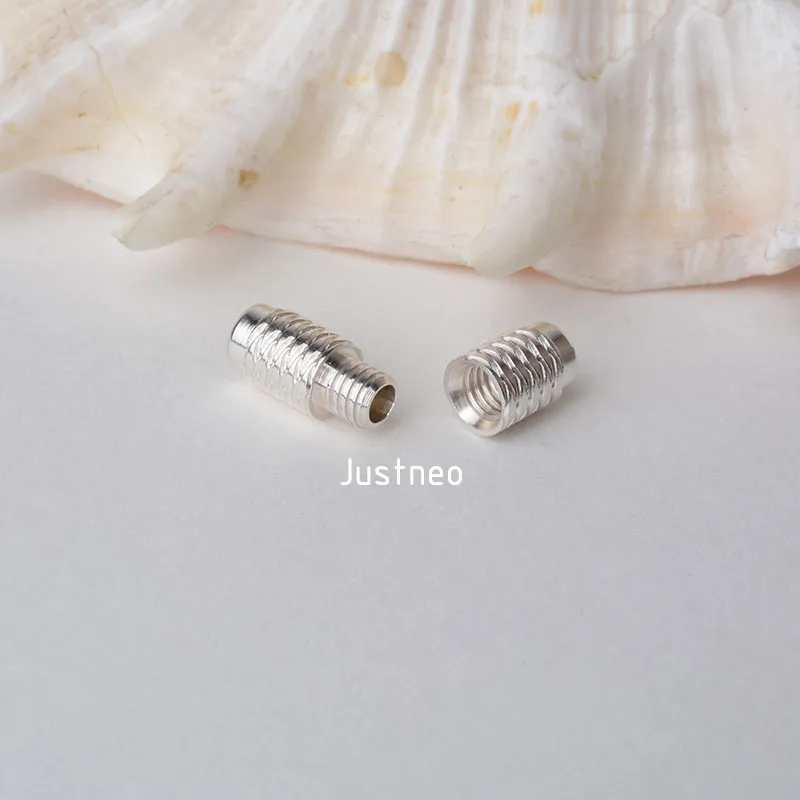 Solid 925 Sterling Silver Thread clasp , for Necklace / Bracelet Jewelry diy Components
