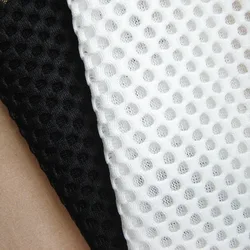 3D Air Spacer Mesh Fabric, French Designer Show Garment Material, Sport Wear Tissue, Handmade Sewing Cloth, Black and White