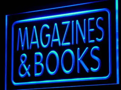 i832 Magazines & Books Shop Display Decor Neon Light Light Signs On/Off Swtich 20+ Colors 5 Sizes