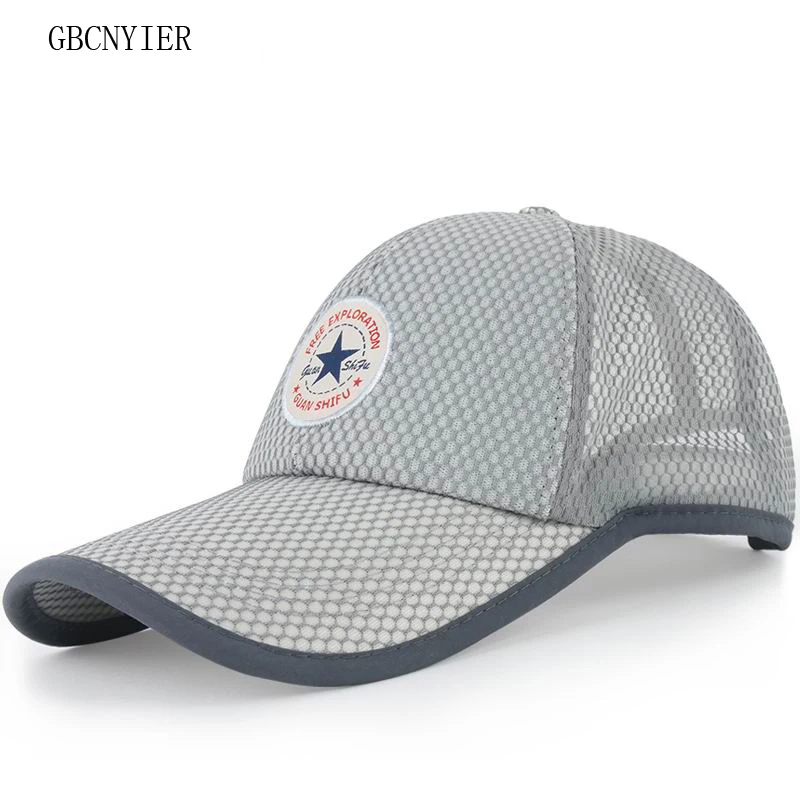 GBCNYIER 2018 New Spring And Summer Mesh Baseball Cap Long Brim 10CM Golf Hat Breathable Mesh Visor Cool Unisex Sport Hats