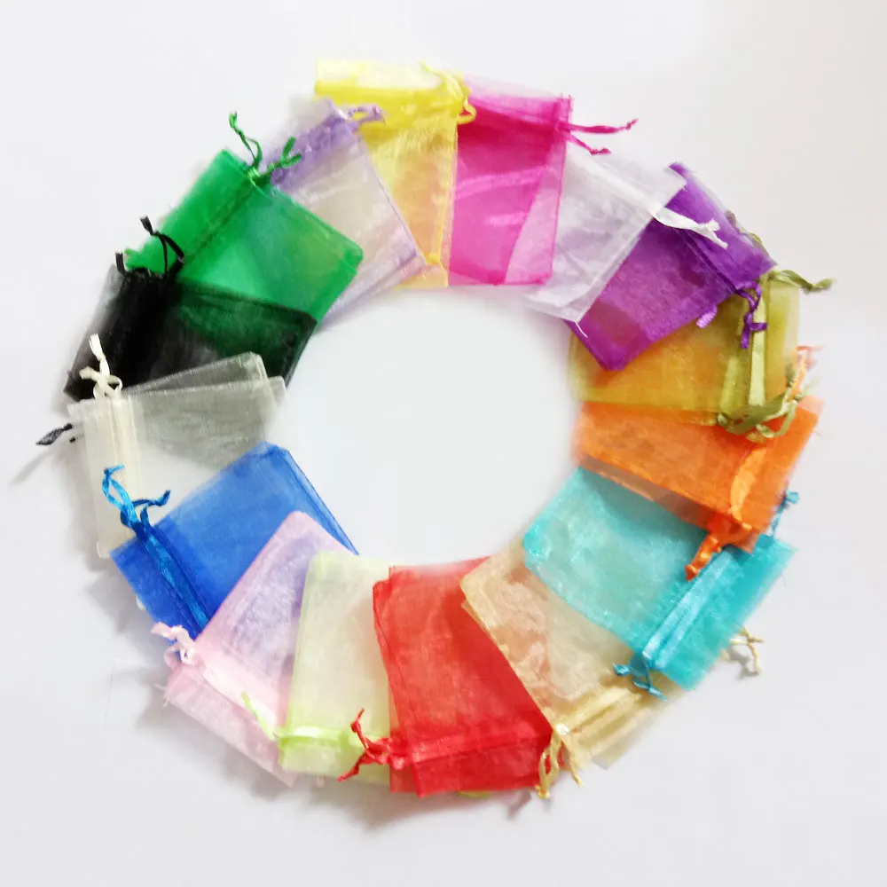 35x50cm Organza Bag 50pcs Jewelry Packaging Display Jewelry Pouch Gift Bags For Wedding Drawstring Bag Woman Travel Storage Bag