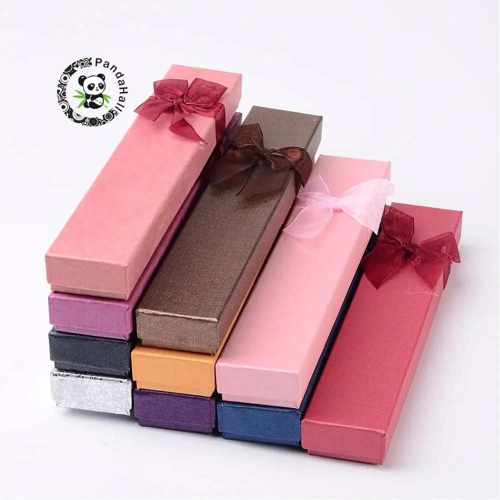 

60pcs jewellery Cardboard Gifts boxes packaging Necklace paper Gift box for jewelry, Rectangle, Mixed Color, 23X4cm X2.3cm F60