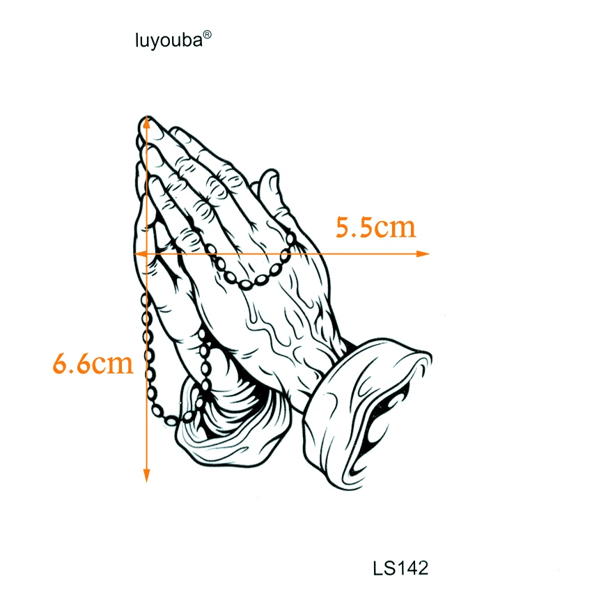 Palm-to-palm  Waterproof Temporary Tattoos Men  Clasp Hands Tatoo Temporary Sticker Tatouage Temporaire Femme