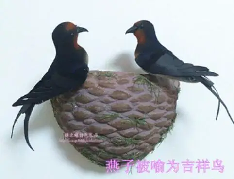 European style ornaments The little swallow swallow nest nest bird nest Nursery Decor Home Furnishing swallow model creative image 2
