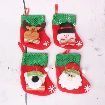 Gifts Sacks Candy Bags Cartoon Stockings Christmas Tree Decor Santa Claus Snowman Deer Bear lin4345