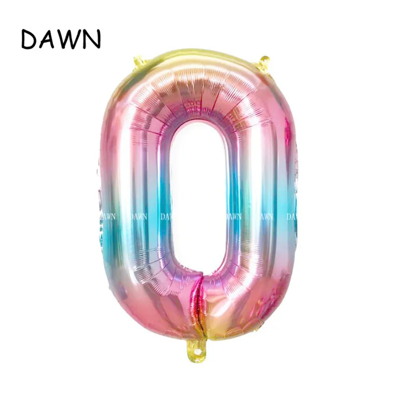 32inch Rainbow Number Balloons Gradient color Birthday Wedding Party Decoration Digital Balloon Number Air Ballon Globos
