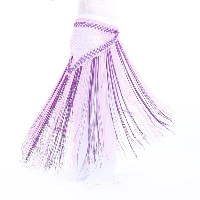 Argentina Stile di Danza Del Ventre Vestiti Accessori Pratica Lungo Nappa Cintura Triangolo Crochet della Mano di Danza Del Ventre Colorato Hip Sciarpa