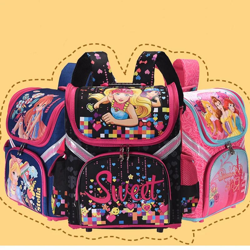 

Kids new girls school Backpack cat butterfly winx EVA FOLDED orthopedic Children School Bags Girls mochila infantil bag