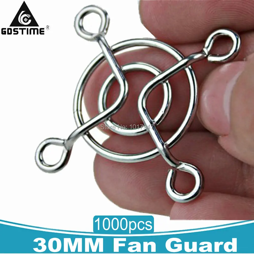 1000PCS Gdstime 30MM Silvery Metal Wire Finger Guard For CPU Cooler DC Fan Grill Guard Protector 3CM