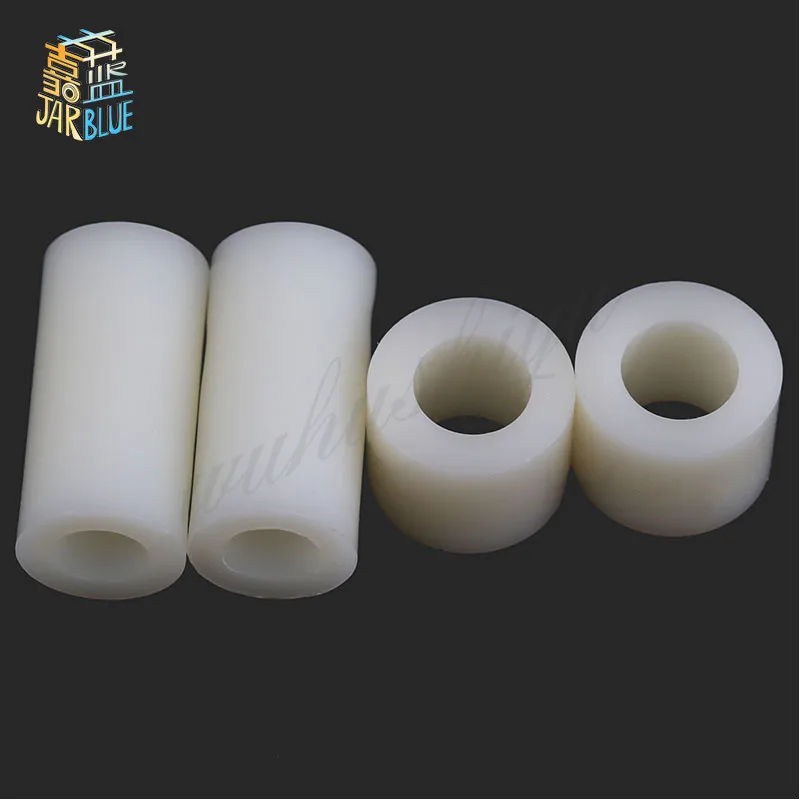 50pcs M3 M4 M5 M6 White Nylon ABS Non-Threaded Spacer Round Hollow Standoff Washer ID 3mm4mm 5mm PCB Board Screw Bolt