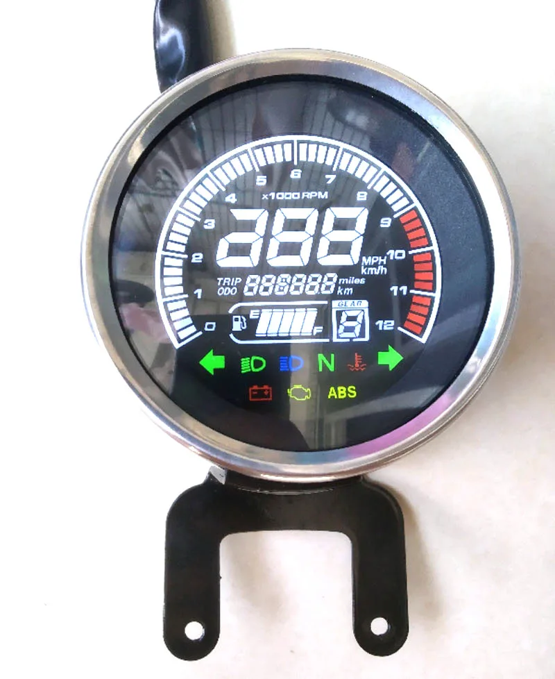 New Multi-functional Gauge Instrument Speedometer For Motorcycle Digital Odometer Tachometer Fuel Level Speed Meter