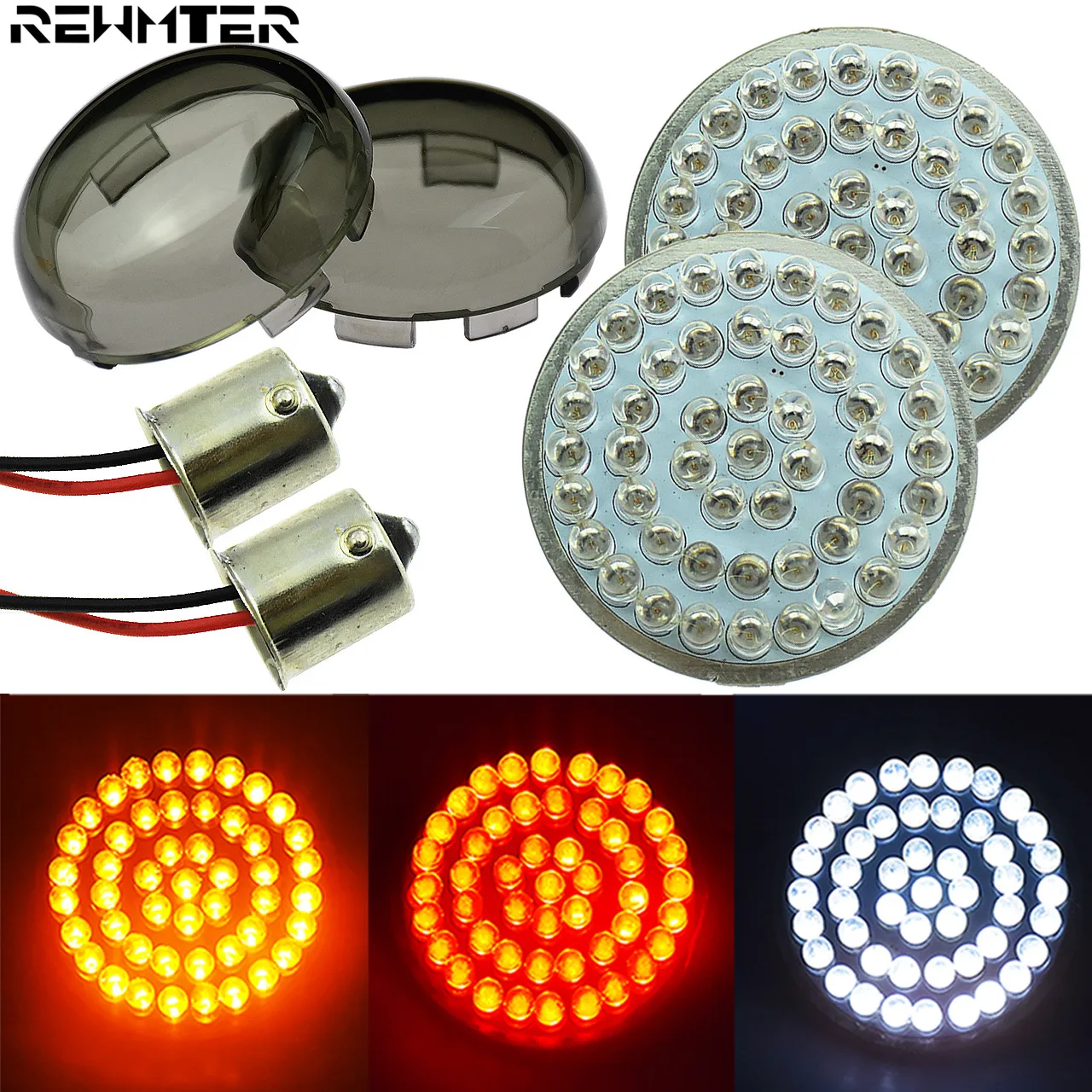 

2Pcs Motorcycle 1156 LED Turn Signal Rear Lights Lamp/Lens Cover For Harley Sportster XL 1200 883 Dyna FXDF Fat Bob Softail