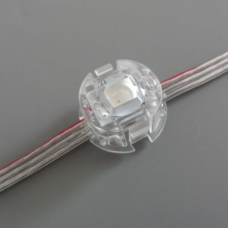 Addressable 20mm diameter 50pcs DC5V WS2811 5050 SMD pixel module;IP68 rated;transparent wire;with flat covered the led